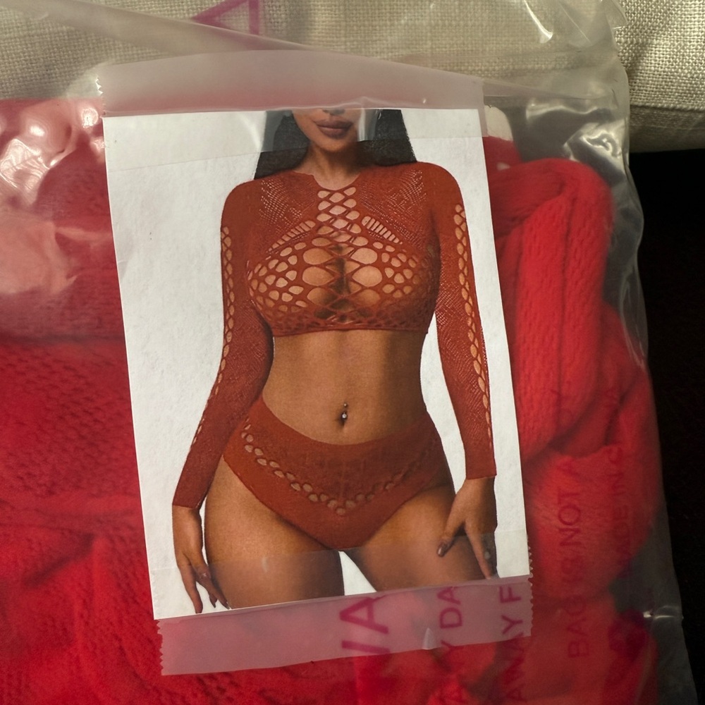 Women's avidlove fishnet lingerie sexy mesh body size small